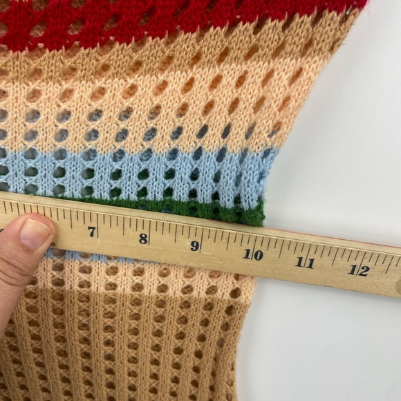 Sunset Beach Bohemian Crochet Knit Dress striped maxi by trendy threads Sz S - Picture 8 of 11